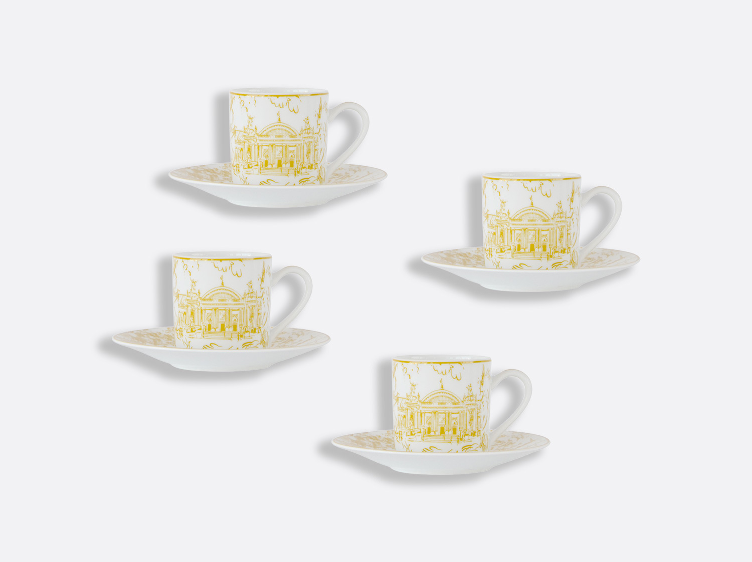 China Set of espresso cups and saucers 3 oz - Set of 4 of the collection Tout Paris | Bernardaud