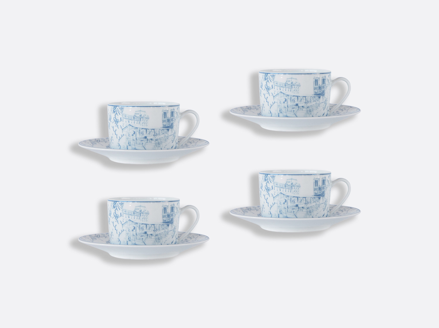 China Set of tea cups and saucers 5 oz - Set of 4 of the collection Tout Paris | Bernardaud