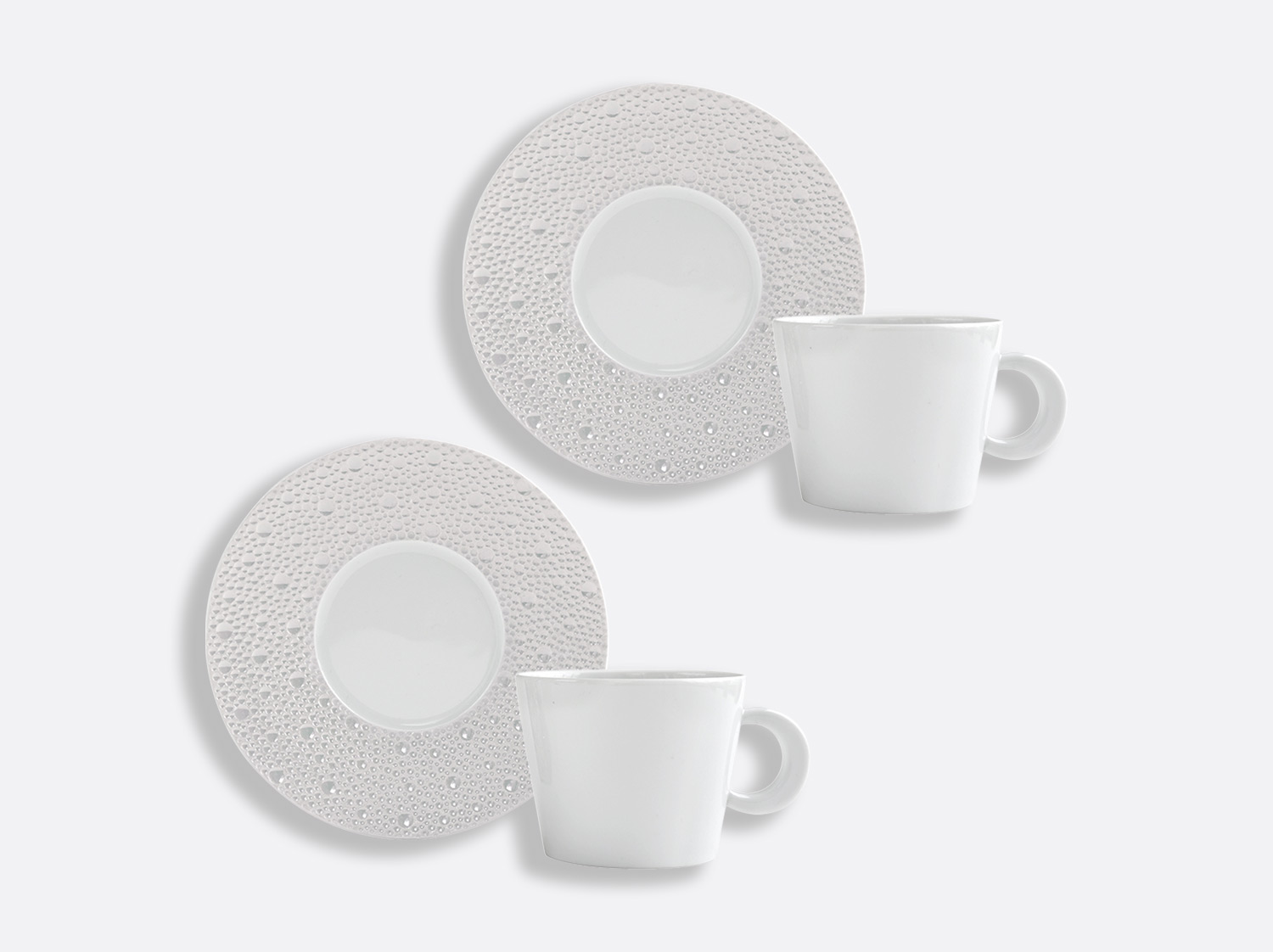 China Set of tea cups and saucers 17 cl - Set of 2 of the collection Écume Perle | Bernardaud