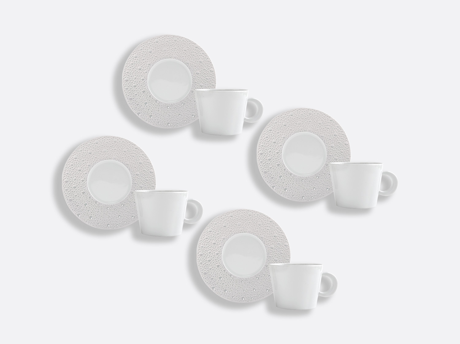 China Set of tea cups and saucers 17 cl - Set of 4 of the collection Écume Perle | Bernardaud