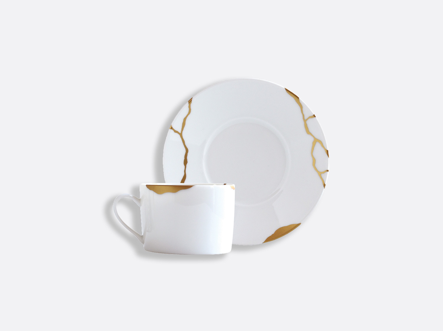 Coffret de tasses et soucoupes thé 15 cl en porcelaine de la collection Kintsugi Bernardaud