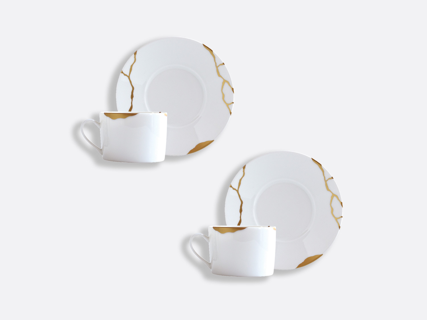 China Set of tea cups and saucers 5 oz - Set of 2 of the collection Kintsugi | Bernardaud