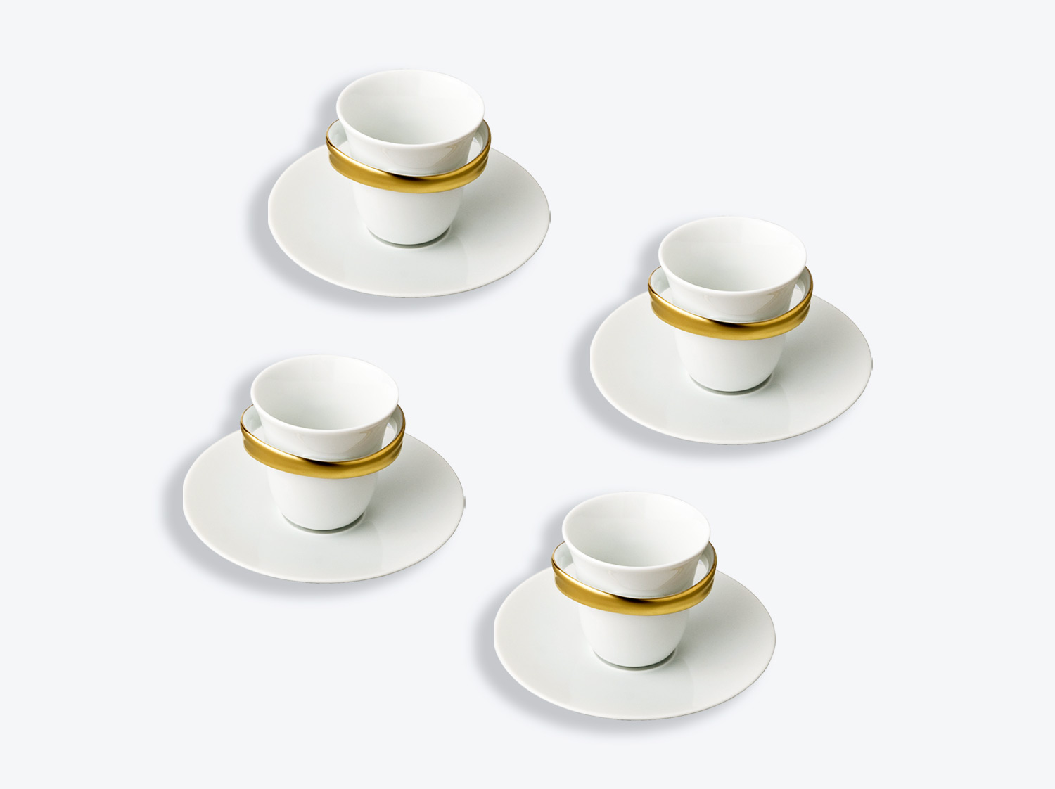 Tasse et soucoupe café 5 cl - Coffret de 4 en porcelaine de la collection Anno or Bernardaud