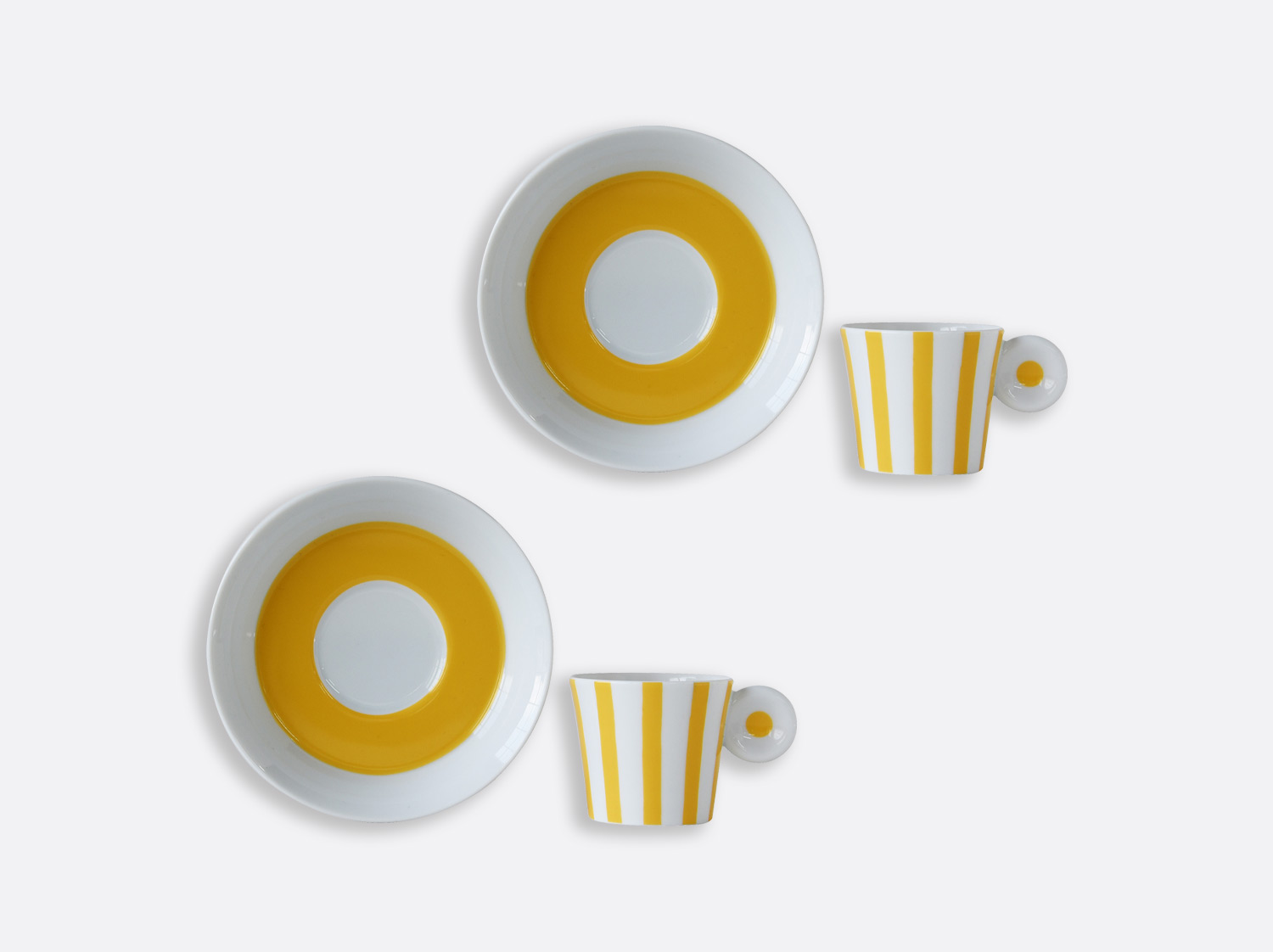 Coffret de tasses et soucoupes expresso Bahia jaune 4 cl - coffret de 2 en porcelaine de la collection IRAZU - BAHIA JAUNE Bernardaud