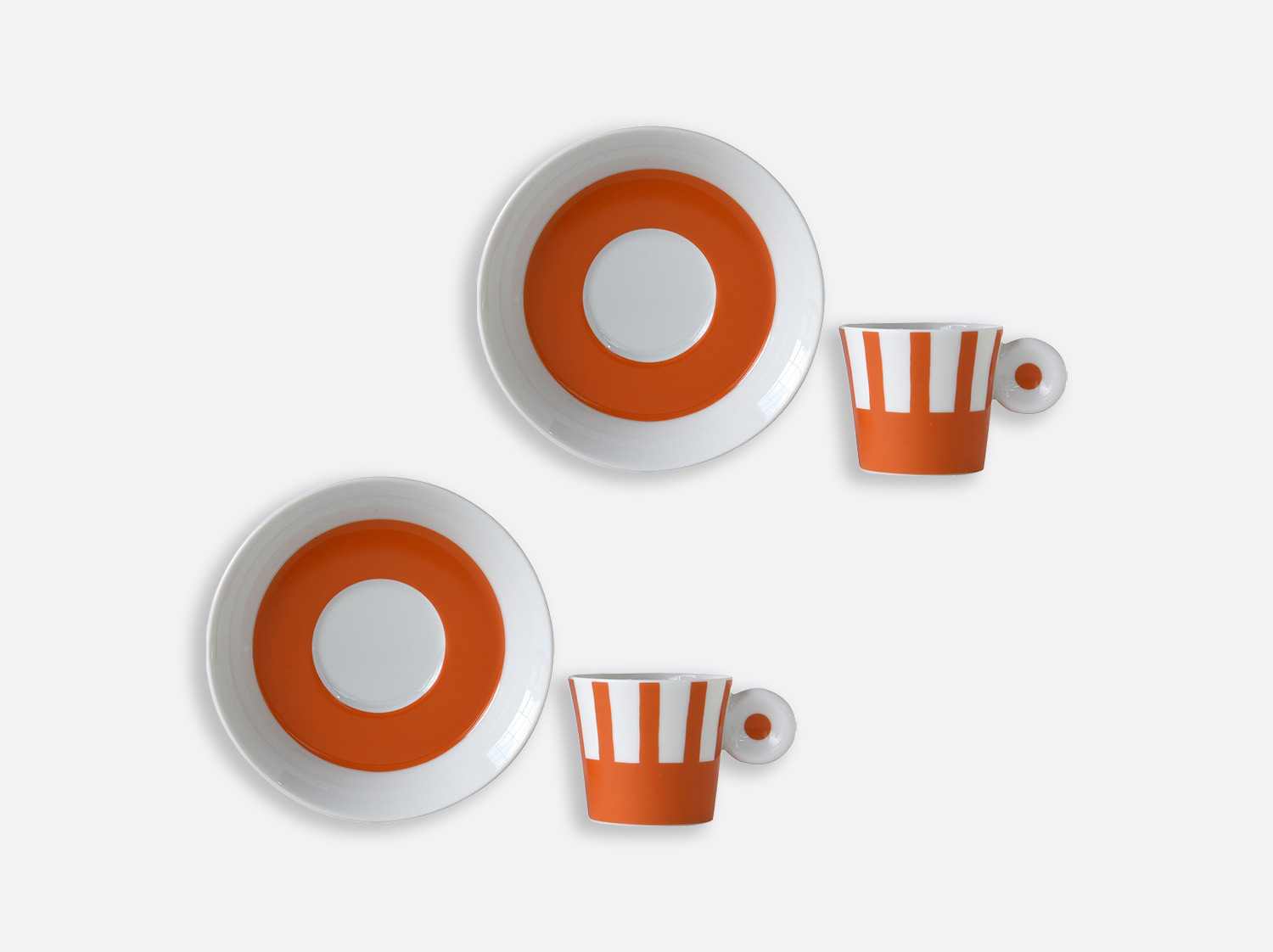 Coffret de tasses et soucoupes expresso Prana orange 4 cl - coffret de 2 en porcelaine de la collection IRAZU - PRANA ORANGE Bernardaud