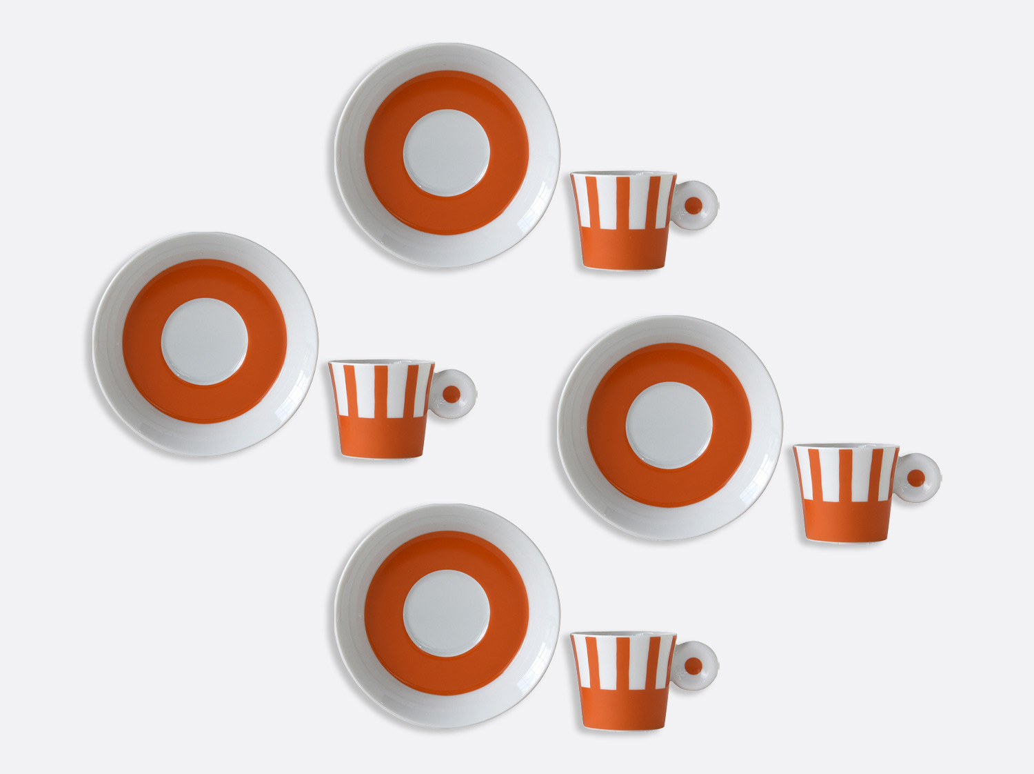 China Set of Prana orange espresso cups and saucers 4 cl - set of 4 of the collection IRAZU - PRANA ORANGE | Bernardaud