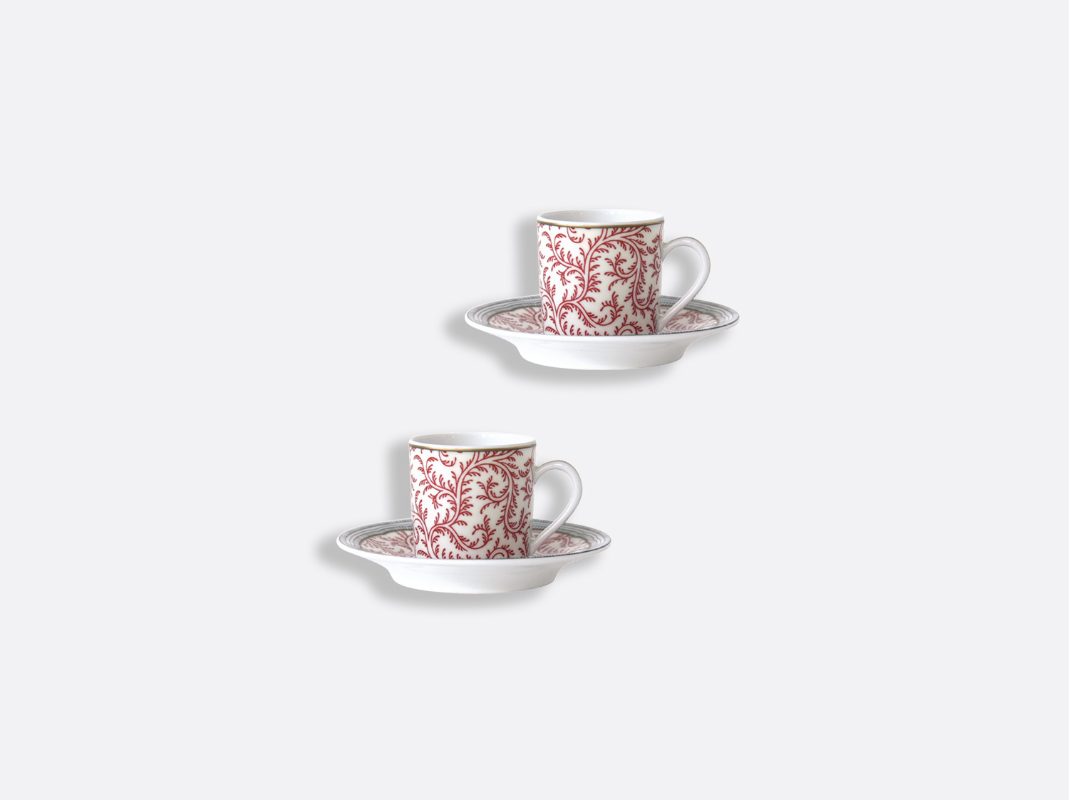 China Set of moka cups and saucers 1.7 oz - set of 2 of the collection Collection Braquenié | Bernardaud