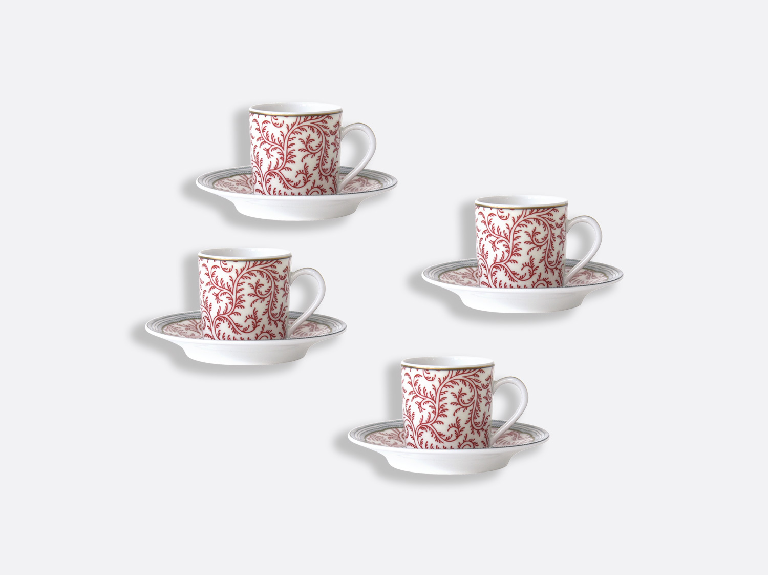 China Set of moka cups and saucers 1.7 oz - set of 4 of the collection Collection Braquenié | Bernardaud