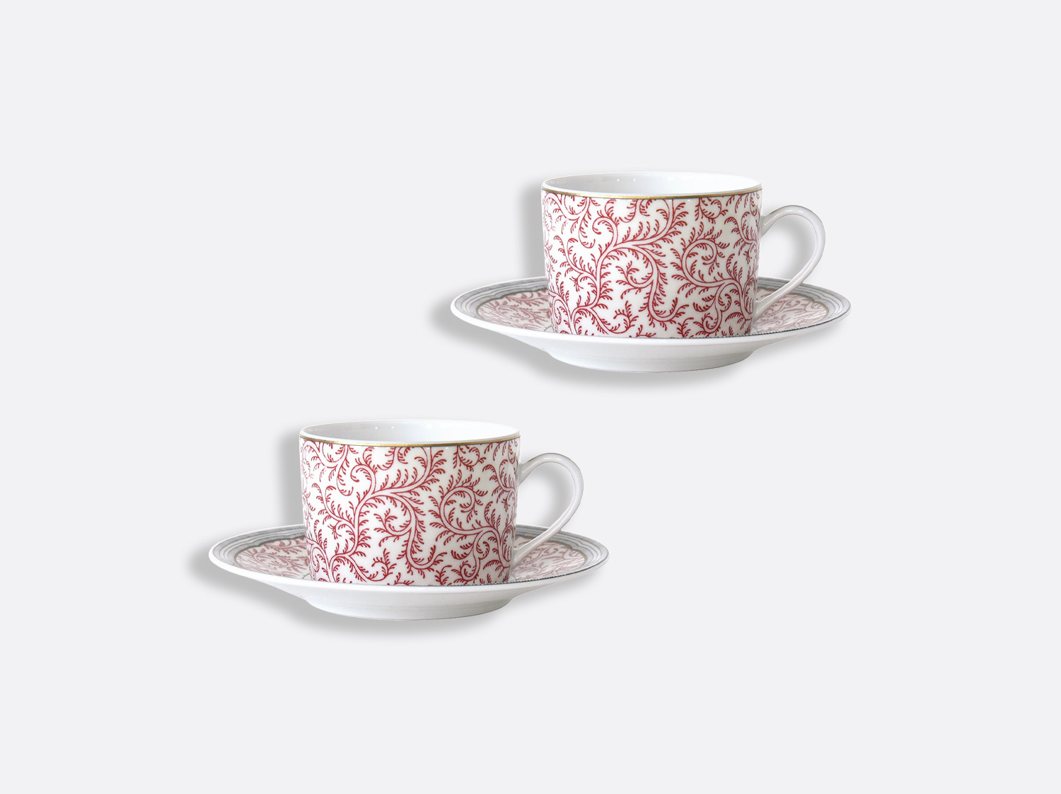 China Set of tea cups and saucers 5 oz - set of 2 of the collection Collection Braquenié | Bernardaud