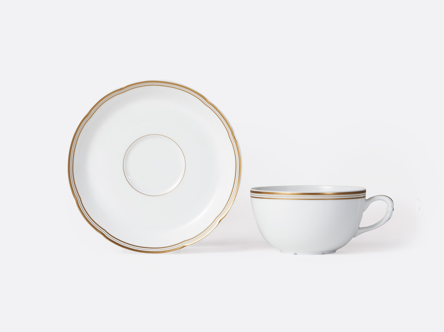 Coffret de tasses & soucoupes thé 13 cl - à l'unité en porcelaine de la collection Pompadour Bernardaud