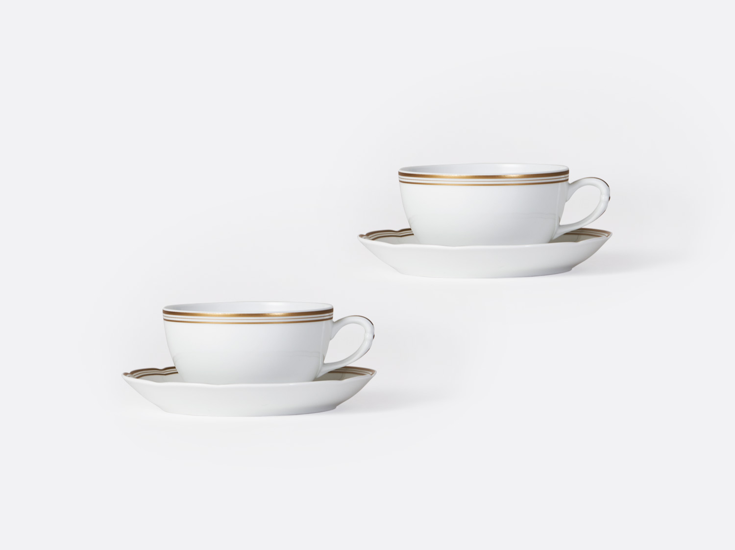 China Set of tea cups and saucers 4.5 oz - set of 2 of the collection Pompadour | Bernardaud