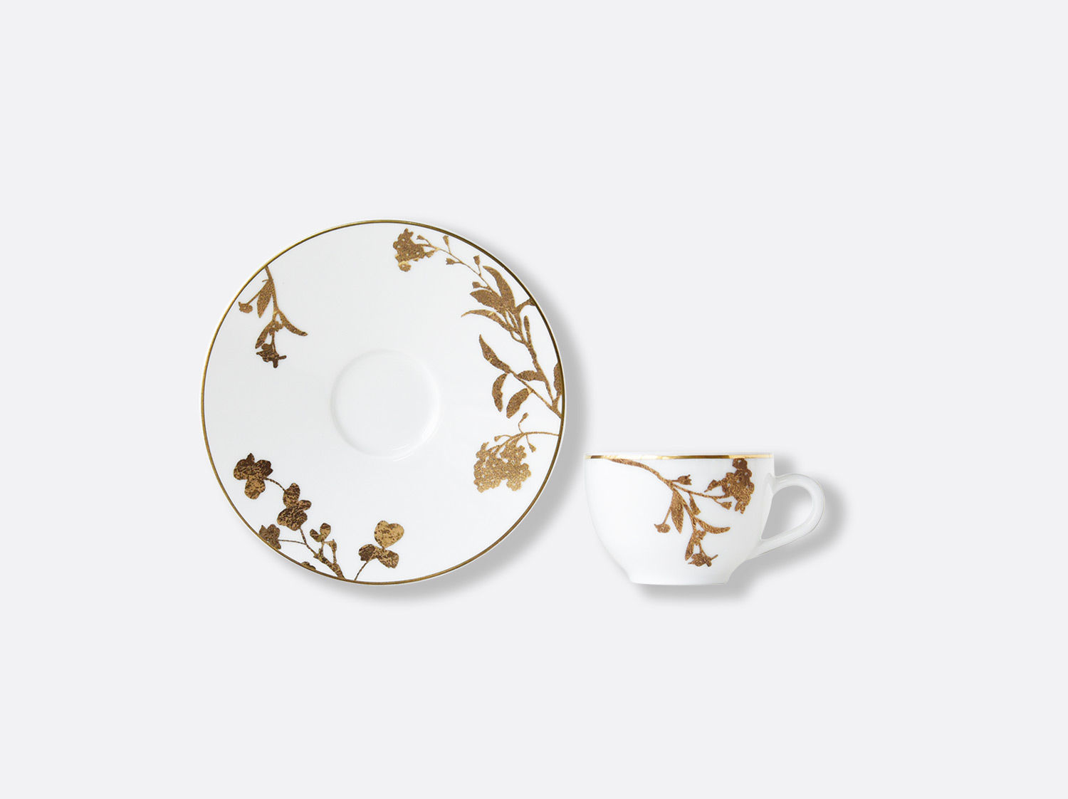China Set of moka cups and saucers 8 cl - à l'unité of the collection Vegetal gold | Bernardaud