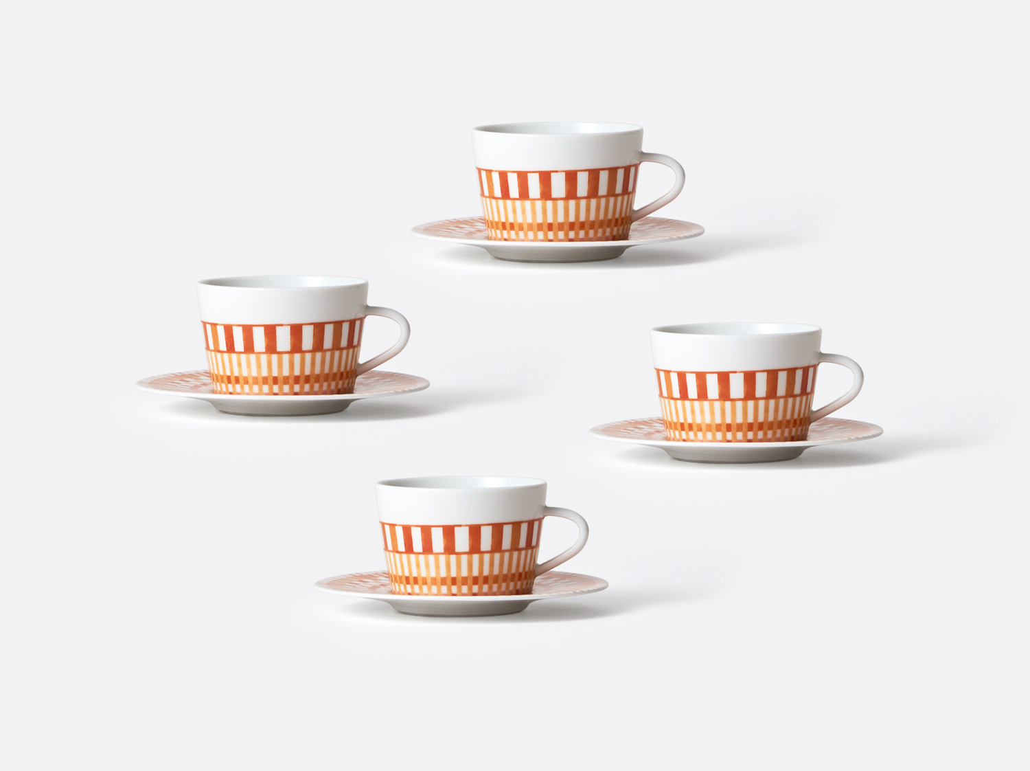 Coffret de tasses & soucoupes thé 15 cl - coffret de 4 en porcelaine de la collection Terra Rosa Bernardaud