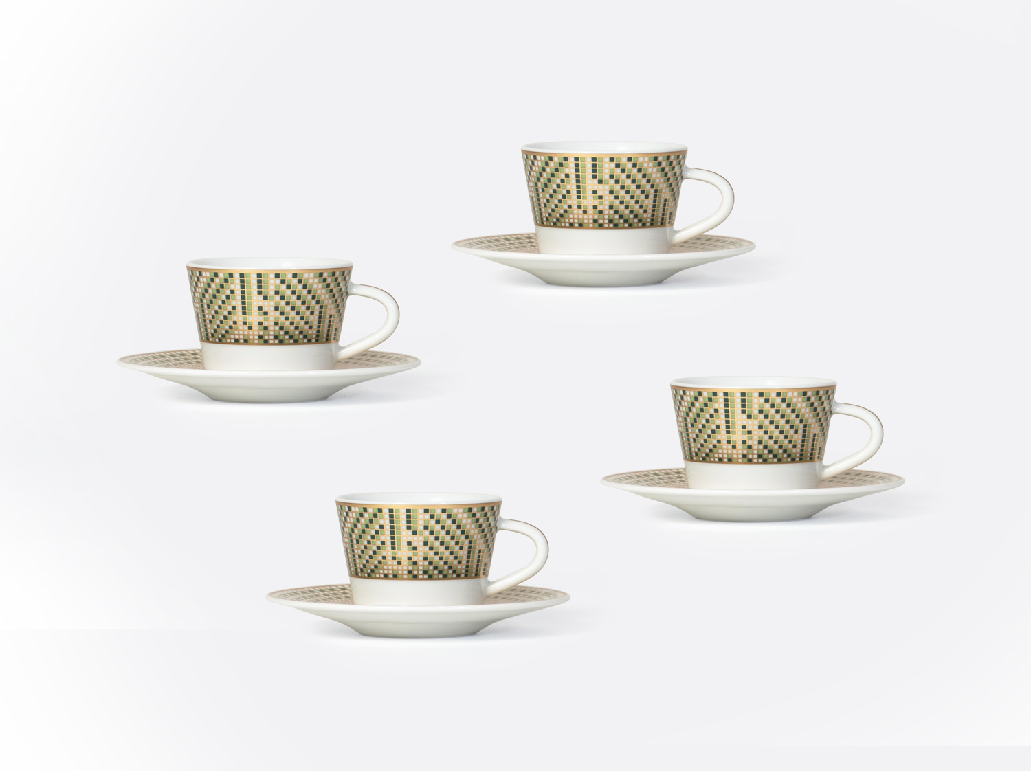 Coffret de tasses & soucoupes café 6 cl - coffret de 4 en porcelaine de la collection Augusta Bernardaud