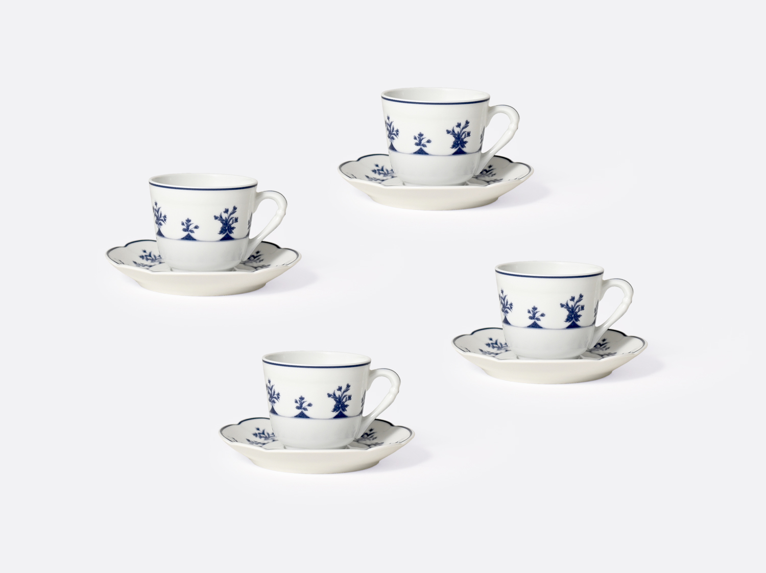 China Moka cup and saucer gift box 6 cl - set of 4 of the collection Chateaubriand Couleur | Bernardaud