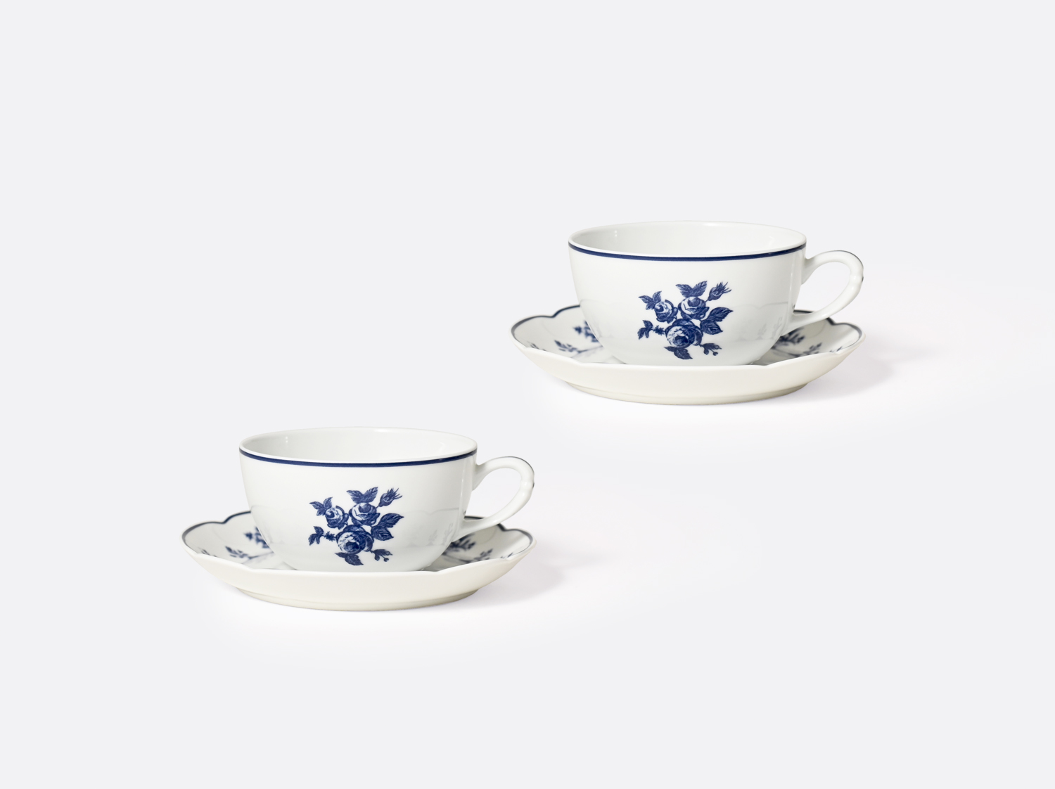 Coffret de tasses et soucoupes thé 13 cl en porcelaine de la collection Chateaubriand Couleur Bernardaud