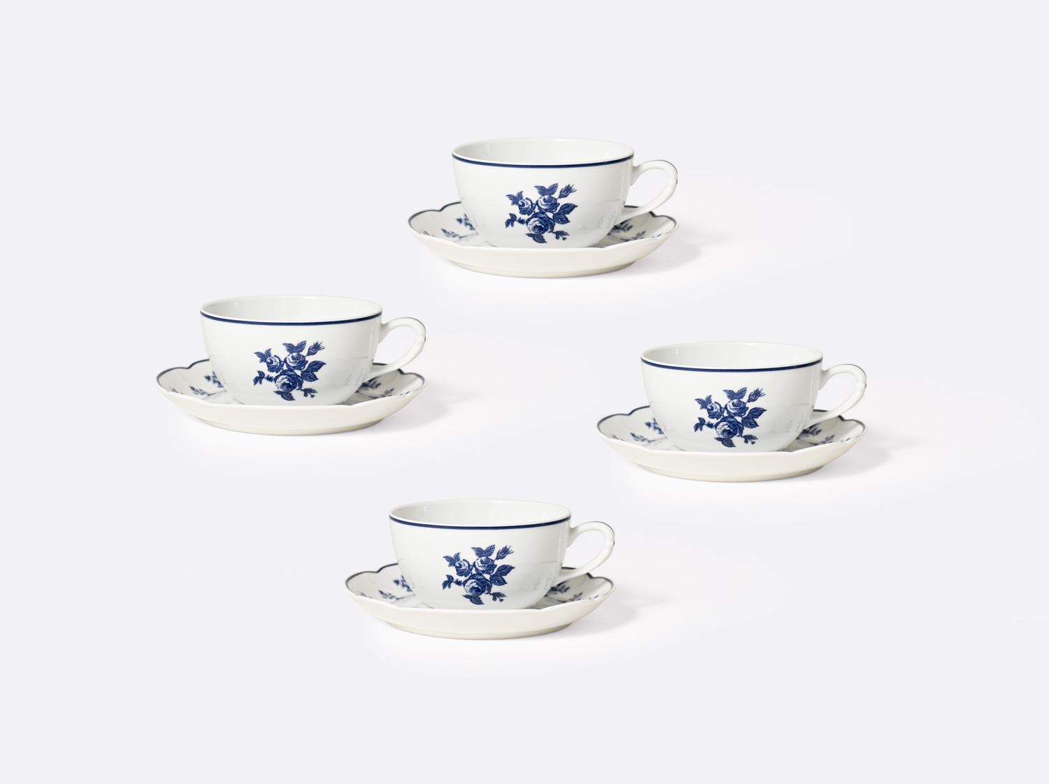 China Tea cup and saucer gift box 4.5 oz - set of 4 of the collection Chateaubriand Couleur | Bernardaud